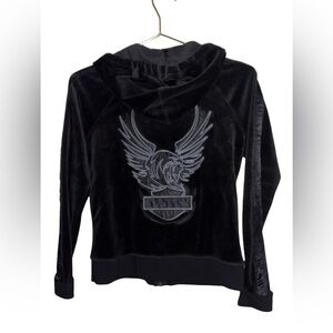 Harley-Davidson Full-Zip Black Hoodie Jacket Size XS P2P 17”